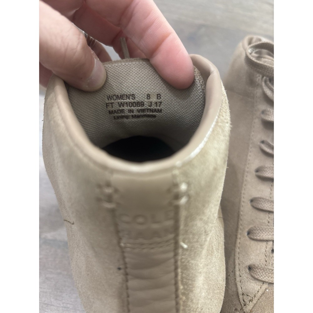 Cole Haan Grand.OS Womens 8 B Taupe Tan Suede High Top Sneakers W10089 - Picture 11 of 11